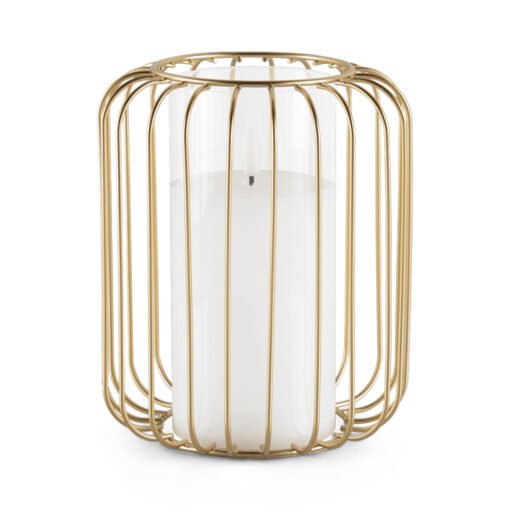 Metal Wire Lantern with LED Candle (H18cm)