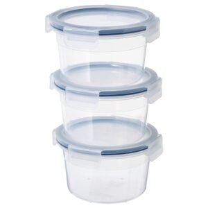 Food container with lid, round/plastic, 750 ml